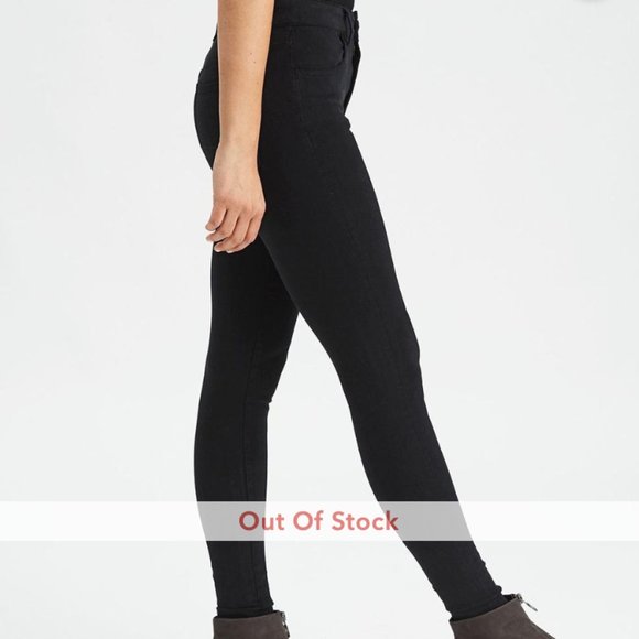 *American Eagle Black Super Stretch Skinny Jeans - Picture 3 of 13